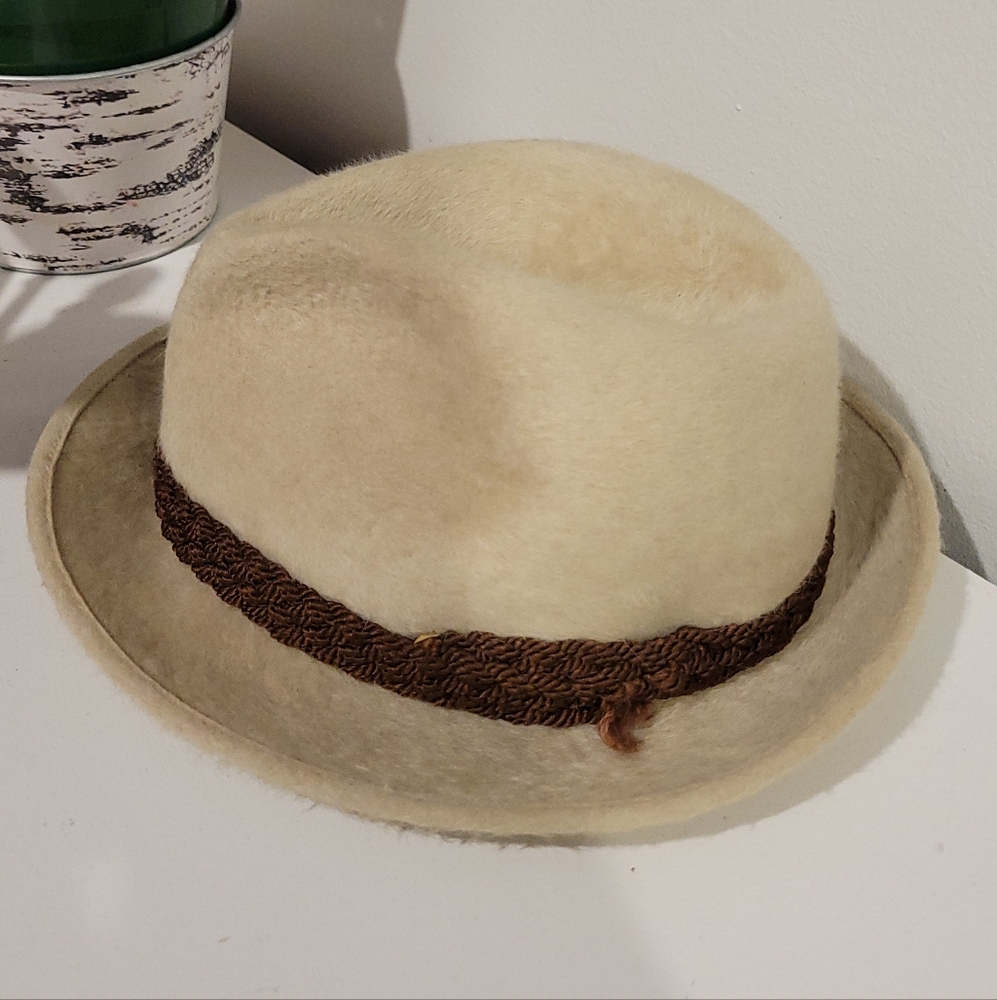 Sauve Frères Cream Fedora Hat - Unisex - Picture 3 of 7